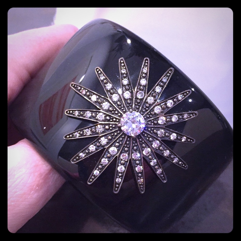 Miriam Salat Black Resin over Silver Star Cuff